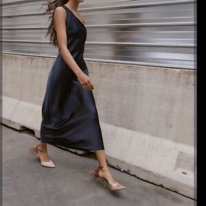 Zara One Shoulder Black Dress